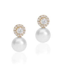 Conjunto "Ice Star Pearl" oro 18k circonitas y perlas cultivadas