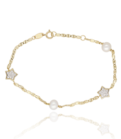 Pulsera "Estrellitas" Oro 18k. y circonitas