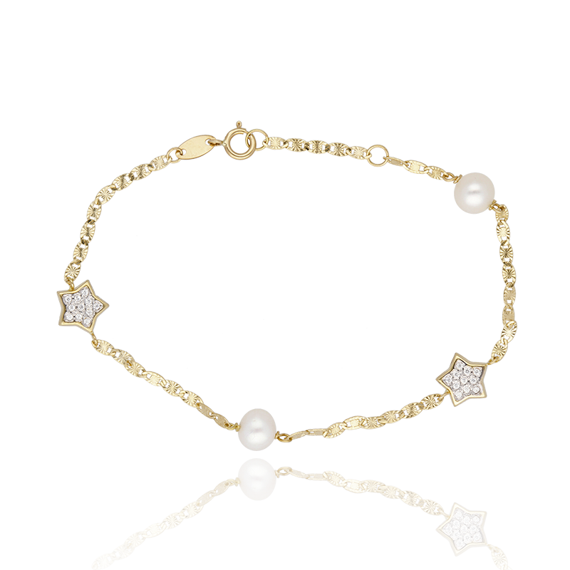 Pulsera "Estrellitas" Oro 18k. y circonitas