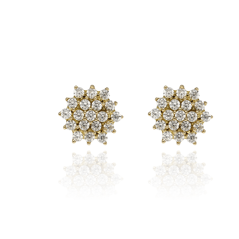 Pendientes "Rossetti" oro  18k y circonitas