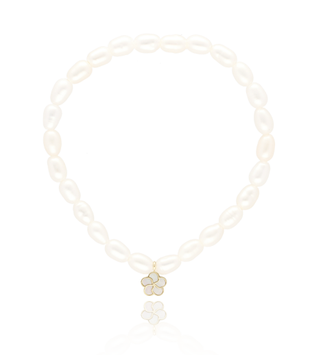 Pulsera de perlas "Margherite" en oro y nácar