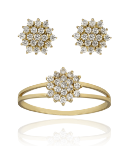 CONJUNTO "ROSSETTI" ORO 18K Y CIRCONITAS