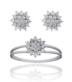 Conjunto "Rossetti" Oro Blanco 18k