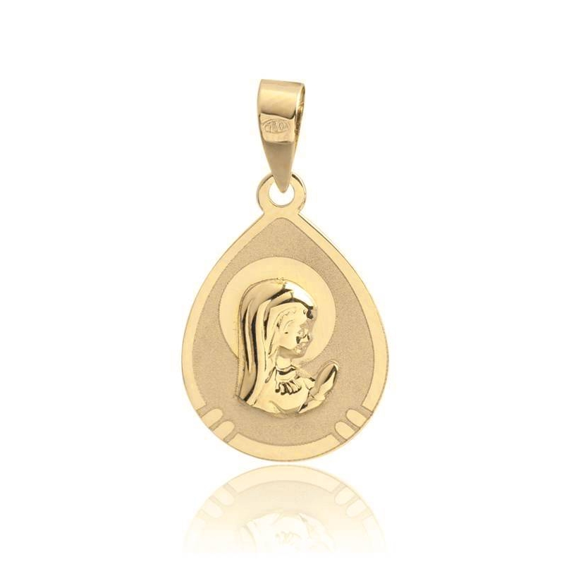 Medalla Virgen niña Lágrima Oro 18k