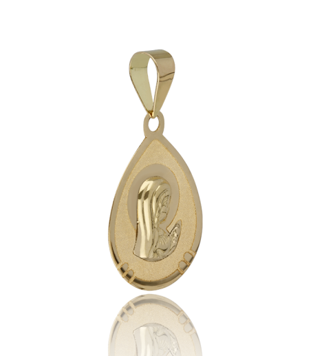 Medalla Virgen niña Lágrima Oro 18k