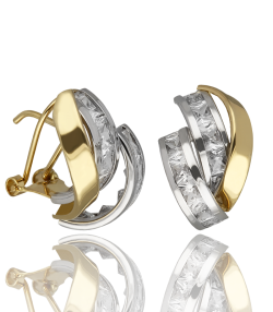 PENDIENTES "IFRAN" ORO BICOLOR 18K