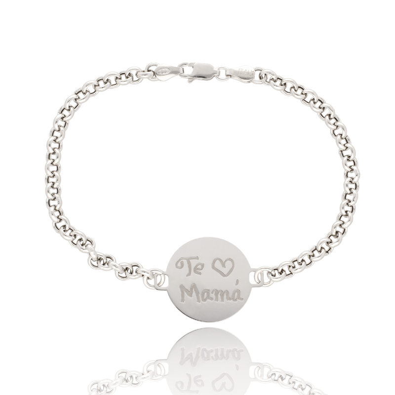 Pulsera "Te quiero Mamá" Plata de Ley