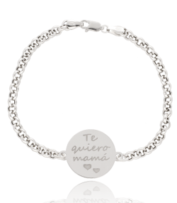 Pulsera "Te quiero mama" Plata de Ley