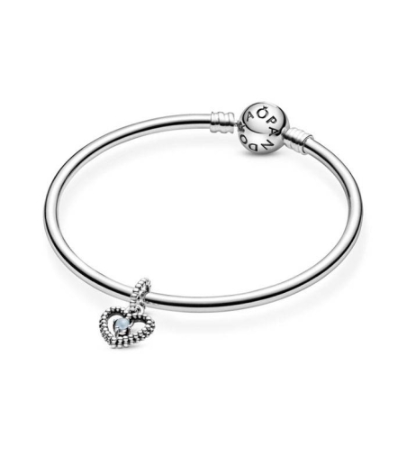 Charm Corazón Pandora en Azul Cielo