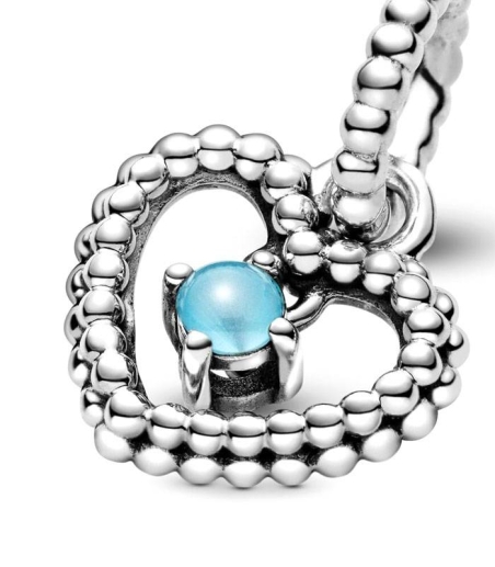 Charm Corazón Pandora en Azul Cielo