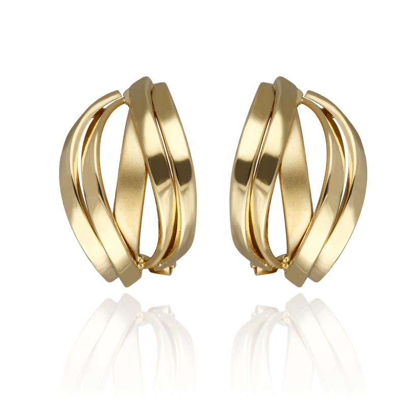 Pendientes Oro Entrelazados Mate y Brillo