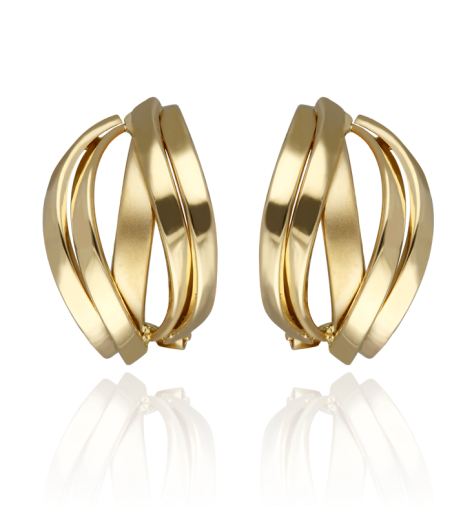 Pendientes Oro Entrelazados Mate y Brillo