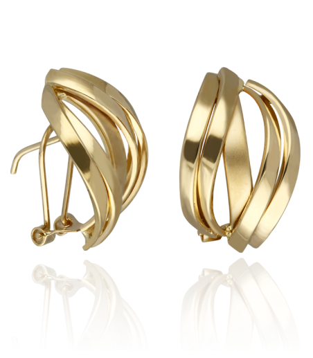Pendientes Oro Entrelazados Mate y Brillo