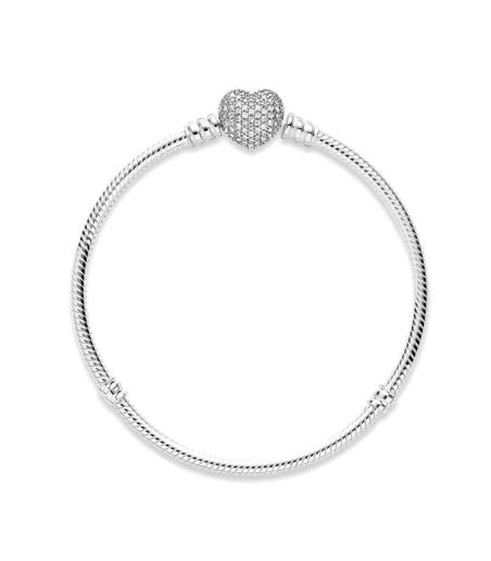 Pulsera Pandora Moments con cierre corazón 590727CZ