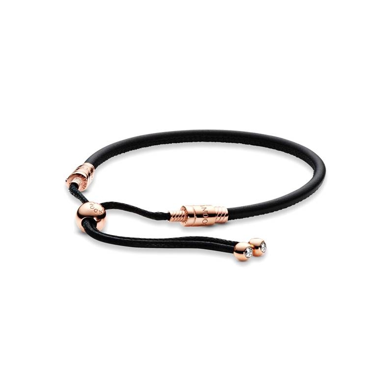 Pulsera Moments en cuero y Rose 588059CBK-2