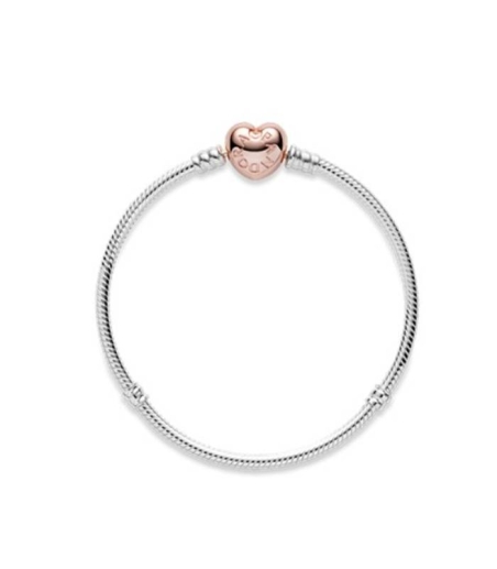 Pulsera Moments PANDORA Rose con cierre Corazón para charms 580719