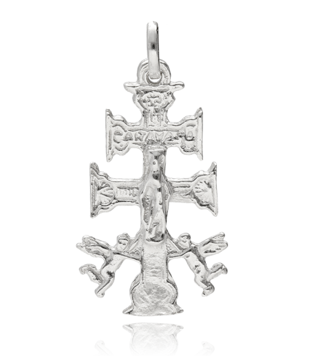 Colgante Cruz Caravaca Cristo y Virgen