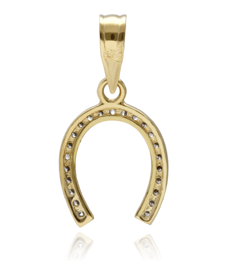 Colgante "Herradura de la Suerte" Oro 18k y Circonitas