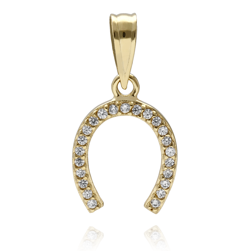 Colgante "Herradura de la Suerte" Oro 18k y Circonitas