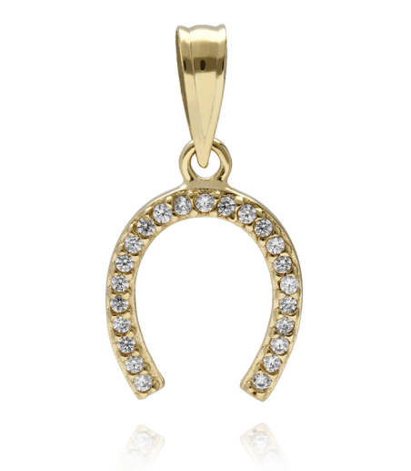 Colgante "Herradura de la Suerte" Oro 18k y Circonitas