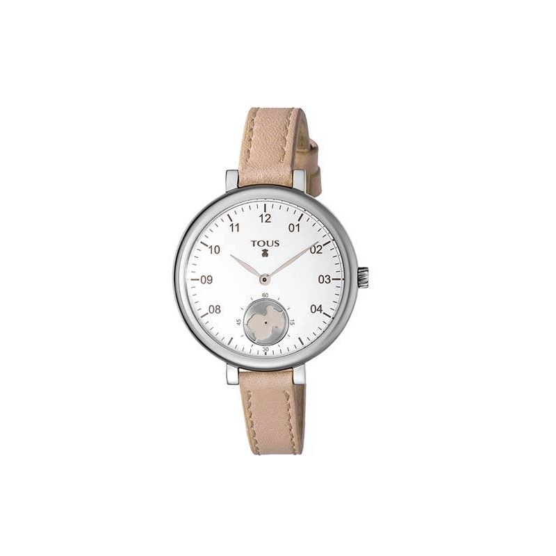 Reloj Spin de acero con correa de piel nude 600350435