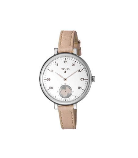 Reloj Spin de acero con correa de piel nude 600350435