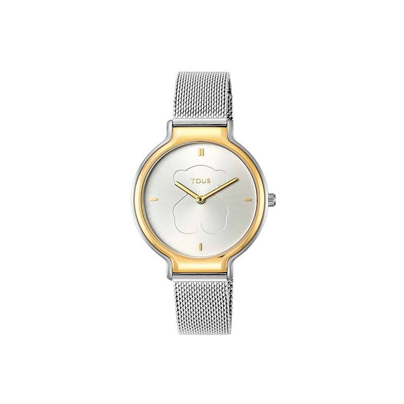 Reloj Real Bear bicolor de acero/IP dorado con correa Mesh 900350385