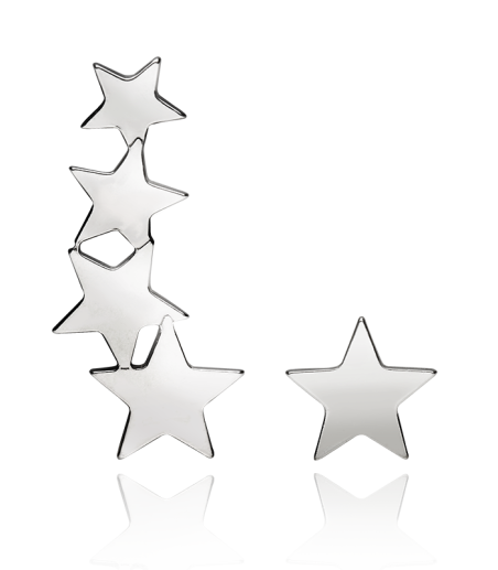 Pendientes Plata Asimétricos "Stars"