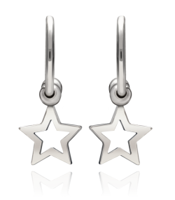 Fuente Ligadura Colonial Pendientes Aro Estrella "Kioto" Plata de Ley
