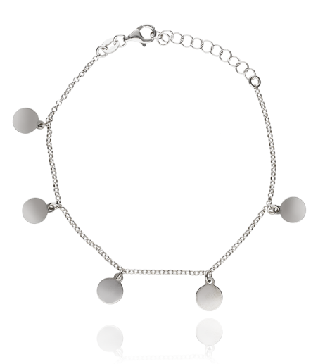 Pulsera Plata con 5 Chapitas