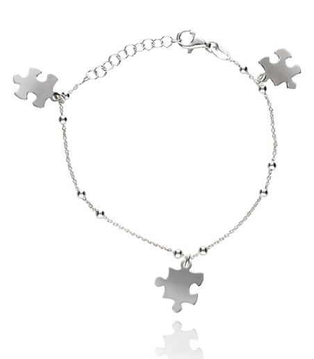 PULSERA PLATA 3 PIEZAS PUZZLE BOLITAS