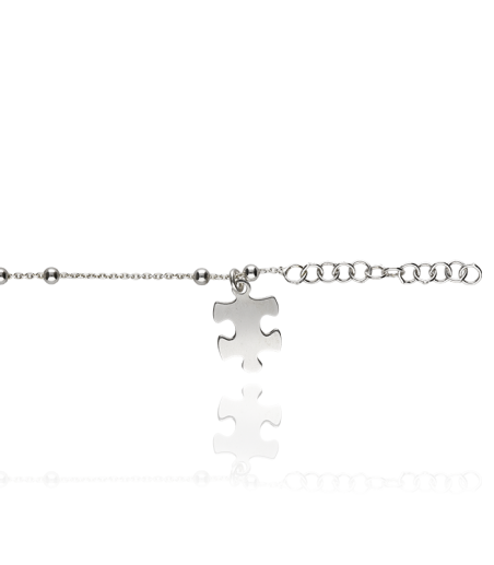 PULSERA PLATA 3 PIEZAS PUZZLE BOLITAS