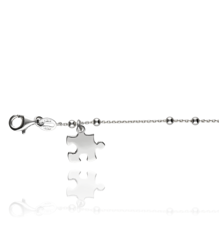 PULSERA PLATA 3 PIEZAS PUZZLE BOLITAS