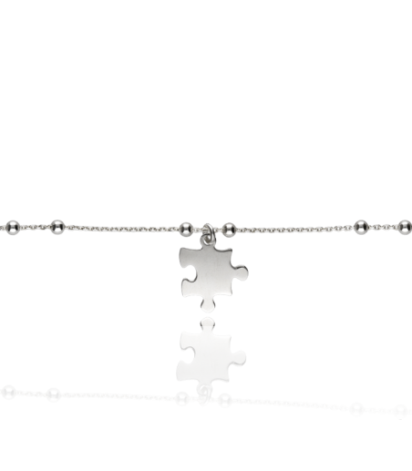 PULSERA PLATA 3 PIEZAS PUZZLE BOLITAS