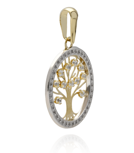 Colgante "Árbol de la Vida" Oro 18k y Circonitas