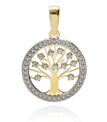 Colgante "Árbol de la Vida" Oro 18k y Circonitas