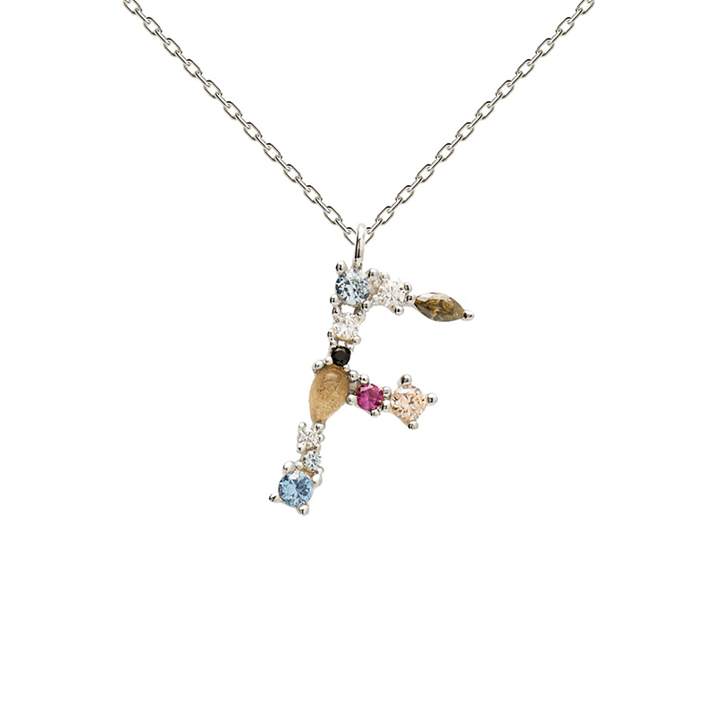 Collar Letra F Plata CO02-101-U Collar Letra F Plata CO02-101-U