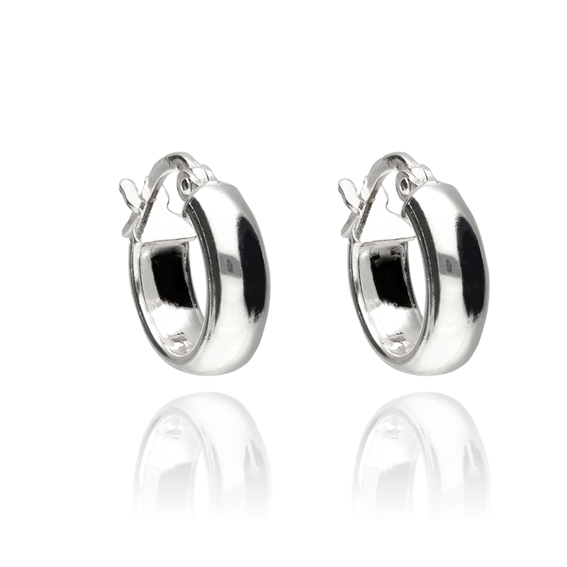 Pendientes Aro Plata de Ley 8mm