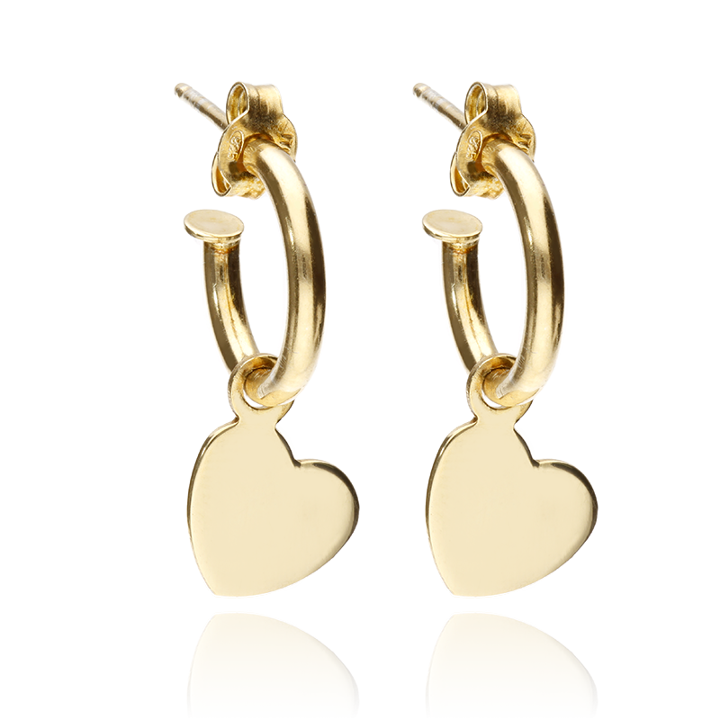 Pendientes Aro Plata "Golden Heart"