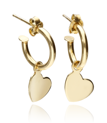 Pendientes Aro Plata "Golden Heart"