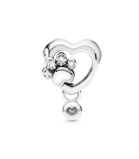 Charm Corazón y Huella de Pata Brillante 798873C01