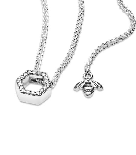Collar Hexágono de Panal Brillante 398787C01