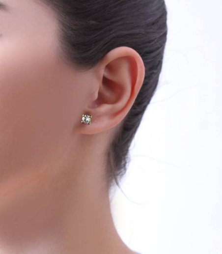 Pendientes Oro 18k y Circonitas 6mm "Amaia"