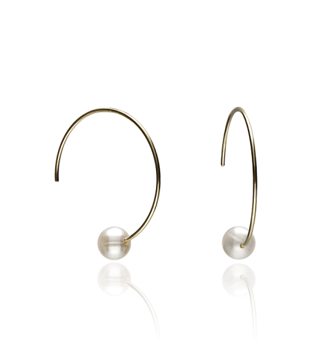 Pendientes "Golden Ring pearl" en Plata 1ª Ley