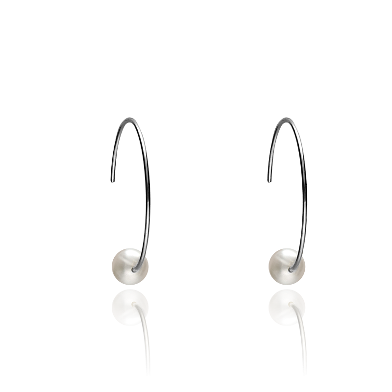 Pendientes "Ring pearl" en Plata 1ª Ley