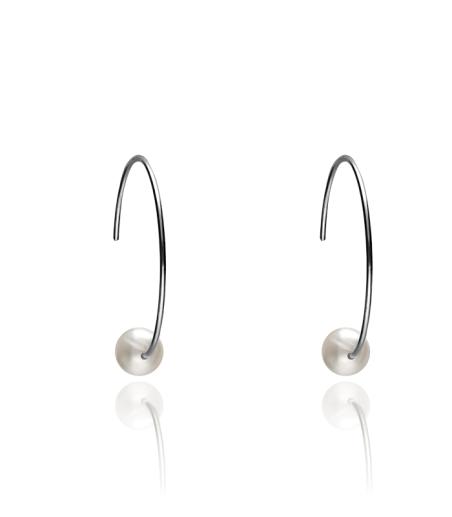 Pendientes "Ring pearl" en Plata 1ª Ley