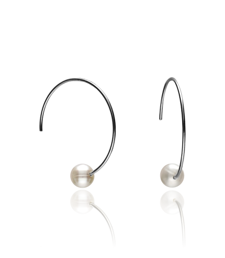 Pendientes "Ring pearl" en Plata 1ª Ley