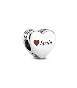 køre Eksklusiv portugisisk Pandora Charm en plata de ley Corazón España 792015_E033