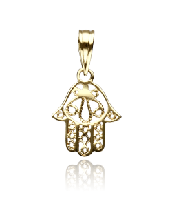Colgante mano de Fátima calado oro 18k