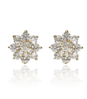 PENDIENTES "ROSETTE" ORO 18K Y CIRCONITAS